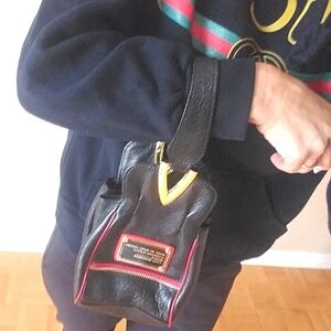 Marc Jacobs Black Clutch with Red Accents